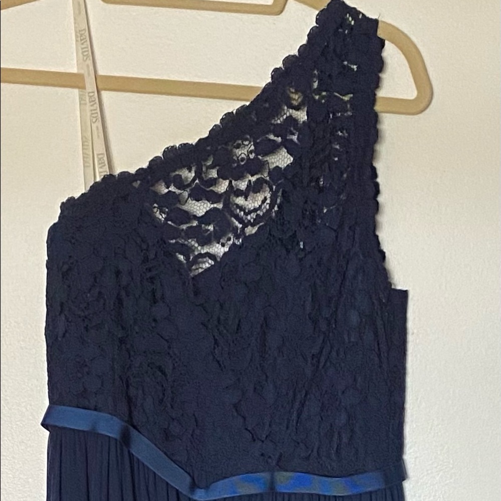 Navy one strap David’s Bridal Bridgesmaids dress
